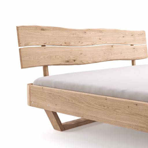 Bettgestell 1660 - Liegefläche ca. 200x200 cm, Wildeiche bianco, sandgestrahlt