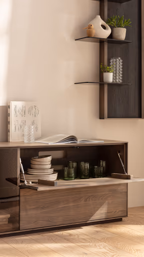 Wandregal Saratoga - rechtsseitig, Buche massiv, silbergrau geölt