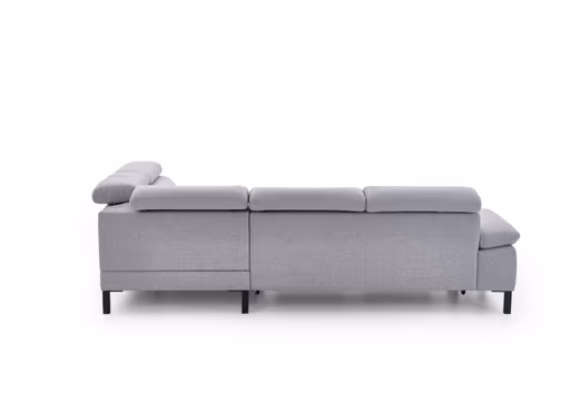 Ecksofa - 2,5-Sitzer mit Ecke rechts, Kopfteil verstellbar, Stoff, Platin