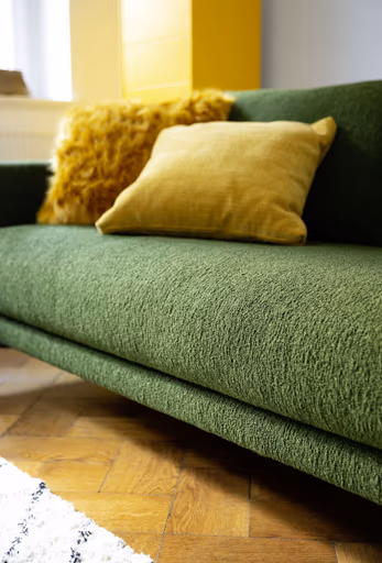 Ecksofa Cuneo - 2,5-Sitzer, Longchair rechts, Stoff, Grün