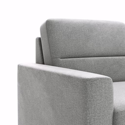 Ecksofa Merlos H. - 2,5-Sitzer mit Ecke rechts, Stoff, Grau