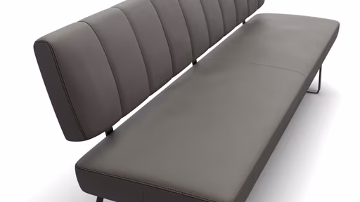 Polsterbank Carmelo - Breite ca. 203 cm, Leder, Steingrau