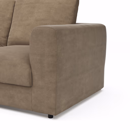 Ecksofa Stormy - Longchairs links mit 2,5-Sitzer, Stoff, Rauchbraun