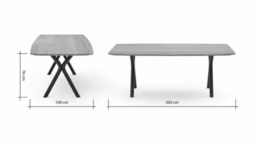 Esstisch 3150 - LB ca. 200x100 cm, Eiche massiv geölt