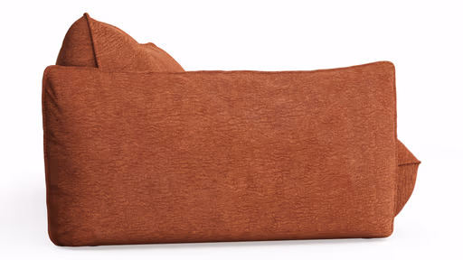 Trapezsofa Fluffy - 2-Sitzer mit Trapezelement und Abschlussteil inkl. Rückenlehne verstellbar, Stoff, Kupfer