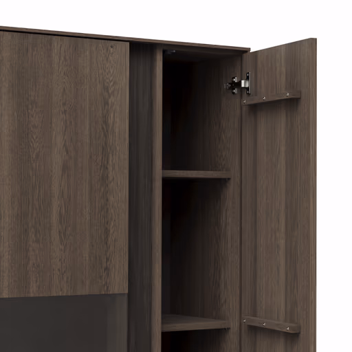 Vitrine Saratoga - Buche massiv, silbergrau geölt