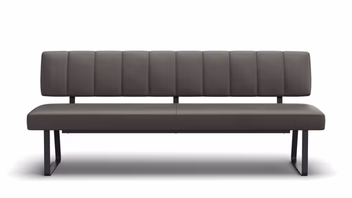 Polsterbank Carmelo - Breite ca. 203 cm, Leder, Steingrau