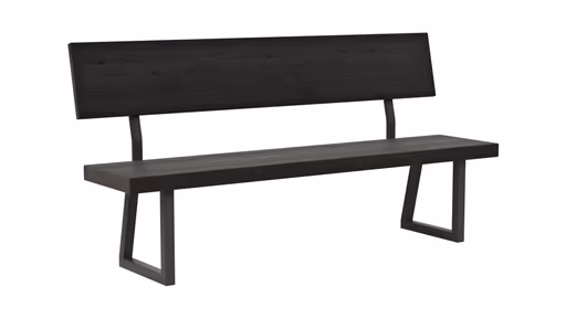 Holzbank Clifton - mit Rückenlehne, Breite ca. 180cm, Zerreiche massiv, smoked