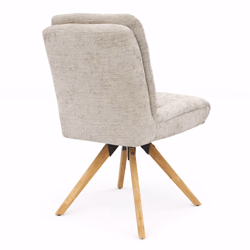 Stuhl Evania - Dreh und Relax-Funktion, niedriger Rücken, Stoff, Ecru