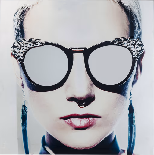 Bild- BHT ca. 120x4x120 cm, Glas, Metallic, Girlie