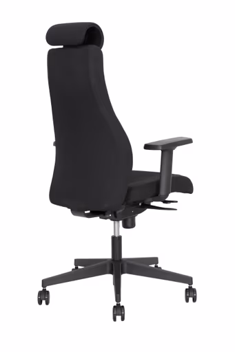 Chefsessel - mit Ergo-Rückenpolsterung und 3D-Armlehnen, Stoff, Schwarz