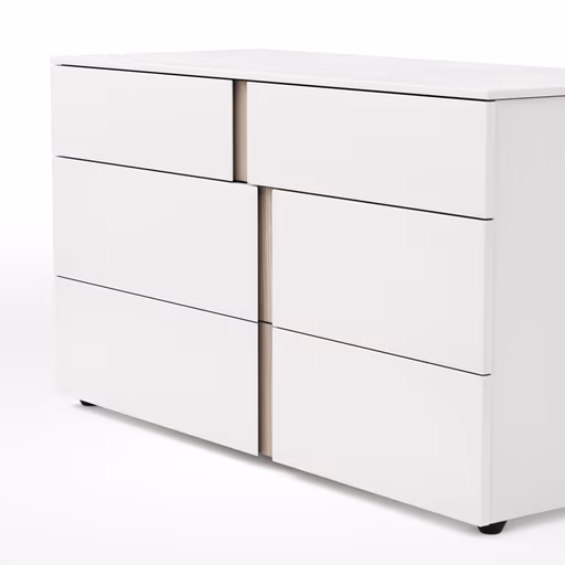 Kommode Loretto - BHT ca. 127x70x51 cm, Lack matt, Weiß