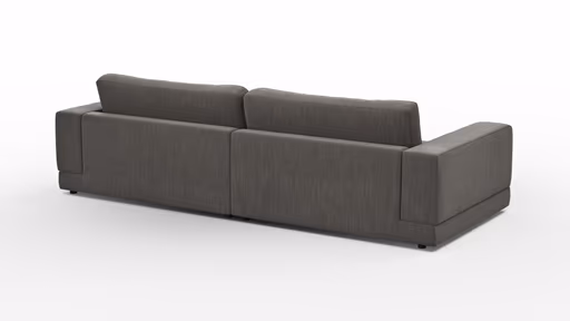 Ecksofa Juni - 1,5-Sitzer mit Longchair rechts, Stoff, Schwarz
