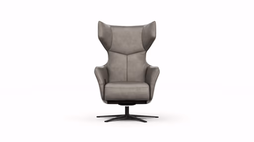 Sessel Noto Relax II - Rückenlehne verstellbar, Leder, Eisengrau