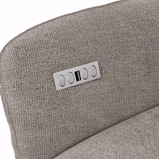 Sessel Noto Relax II - Rückenlehne und Fußteil verstellbar (motorisch), Stoff, Hellgrau