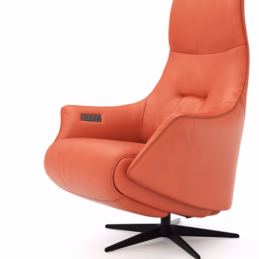 Relaxsessel Girona - Relaxfunktion (motorisch), Leder, Rot