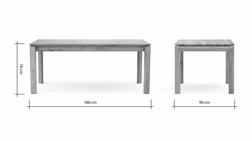 Esstisch Farmingdale - ausziehbar, Platte mit schräger Kante, LB ca. 180x90 cm, Eiche massiv, geölt