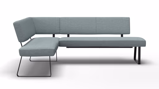 Eckbank Carmelo - Breite ca. 169x215 cm, Velour, Hellblau