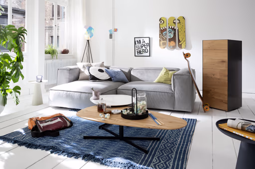 Beistelltisch Eir - LBH ca. 60x60x32 cm, Keramik, Weiß