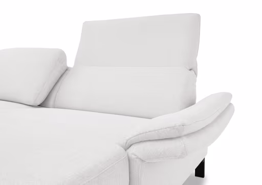 Ecksofa CALM PREMIUM 2.0 - 3-Sitzer mit Longchair rechts, Rückenlehne vertellbar, Stoff, Hellgrau
