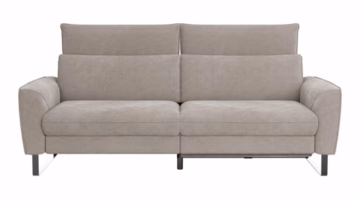 Sofa Avela - 3-Sitzer inkl. Relaxfunktion motorisch und Kopfteil verstellbar, Stoff, Bisquit