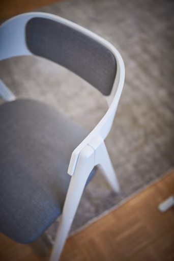 Armlehnstuhl Edge - Buche, Weiß