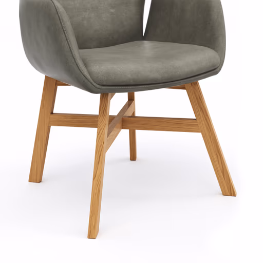 Armlehnstuhl Dalyan - Stoff, Grau