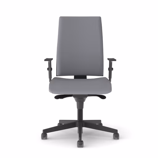 Bürodrehstuhl - mit Armlehne, Synchronmechanik, Stoff, Grau