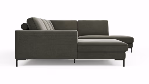 Wohnlandschaft Solano - Longchair Links, 2-Sitzer, Ecke Rechts, Stoff, Dunkelgrün