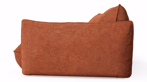 Trapezsofa Fluffy - 2-Sitzer mit Trapezelement und Abschlussteil inkl. Rückenlehne verstellbar, Stoff, Kupfer