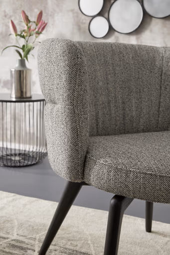 Armlehnstuhl Milana - Stoff, Grau