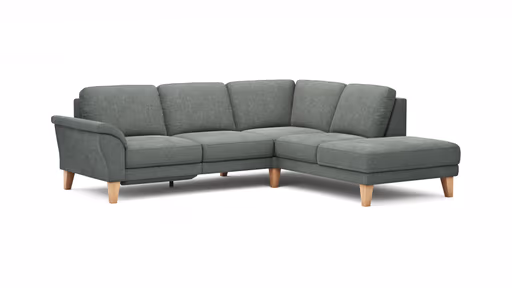 Ecksofa Rockport A - 2,5-Sitzer mit Ecke rechts inkl. Relaxfunktion (motorisch), Stoff, Grau
