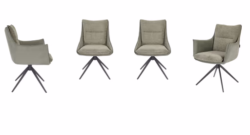 Armlehnstuhl MANDY - drehbar, Stoff, Grün