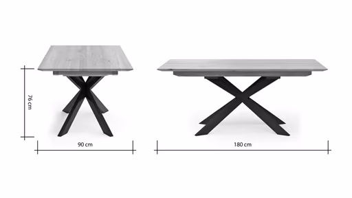 Esstisch Talara Lola - ausziehbar, LB ca. 180x90cm, Wildeiche Bianco