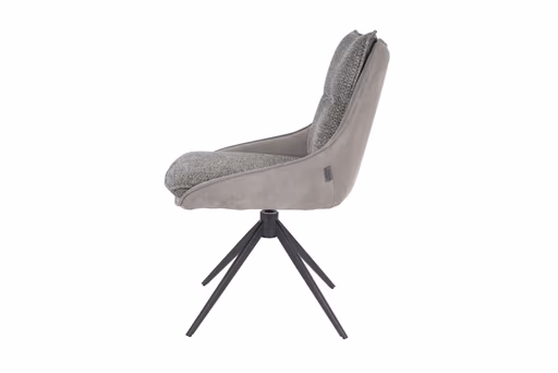 Stuhl MANDY - drehbar, Stoff, Graubeige