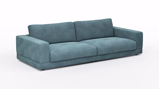 Sofa Juni - 3-Sitzer, Cord, Petrol