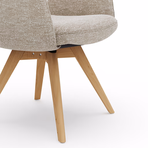 Armlehnstuhl Kamari - Stoff, Graubeige