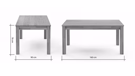 Esstisch Dinner - LB ca. 160x90 cm, Wildeiche massiv