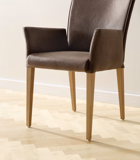 Armlehnstuhl Florea - Stoff, Dunkelbraun