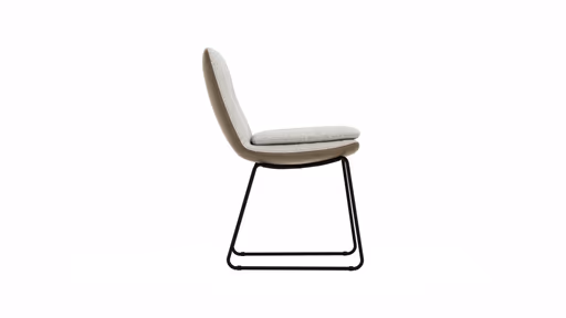 Polsterstuhl Macano - Stoff & Leder, Hellgrau, Steingrau