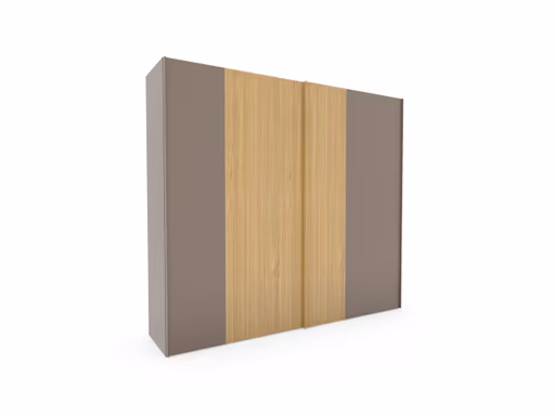 Schiebetürenchrank Matera - BHT ca. 262x236x60 cm - Lack Bisquit, Wildeiche