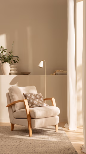 Sessel Karasu - Chic, Stoff, Creme