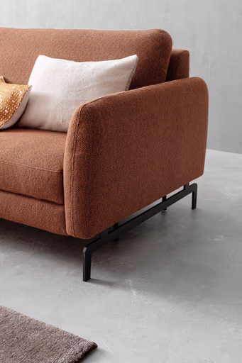 Ecksofa Enna - Longchair links mit 1,75-Sitzer, Stoff, Terracotta