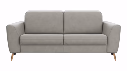 Sofa Tulsa KV - 2,5-Sitzer, inkl. Kopfteilverstellung, Leder, Graubeige