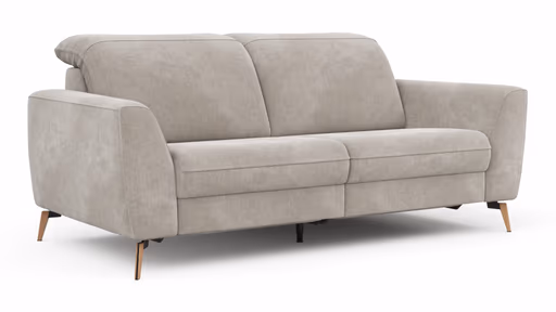 Sofa Tulsa KV - 2,5-Sitzer, inkl. Relaxfunktion und Kopfteilverstellung (motorisch), Stoff, Graubeige