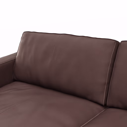 Sofa Aprino 2 - 3,5-Sitzer XXL, Dickleder, Dunkelbraun , Armlehne Block schmal
