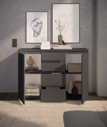 Kommode - B ca. 119 cm, Anthrazit