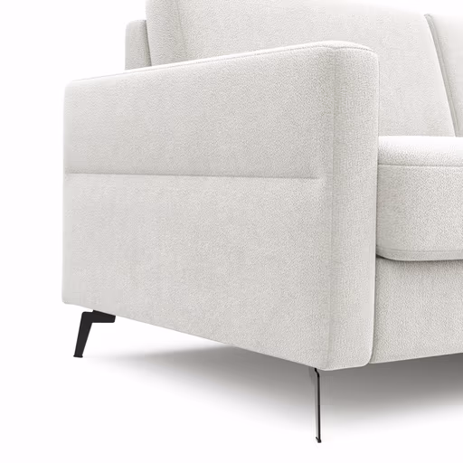 Schlafsofa Laredo - 2,5-Sitzer inkl. Schlaffunktion und Armlehne klappbar, Stoff, Offwhite