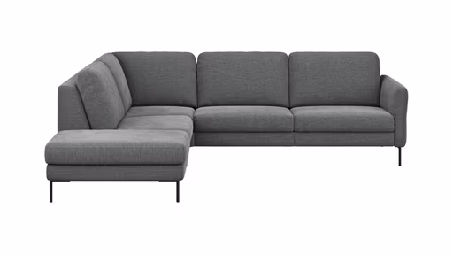Ecksofa  Enna - Ecke links, 3-Sitzer, Sitzvorzug (motorisch), Stoff, Anthrazit