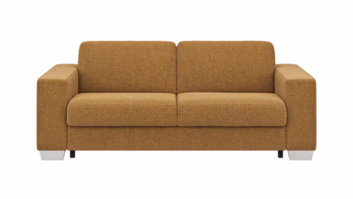 Sofa Nuoro - 2,5-Sitzer inkl. Schlaffunktion, Armlehne breit, Stoff, Cognac